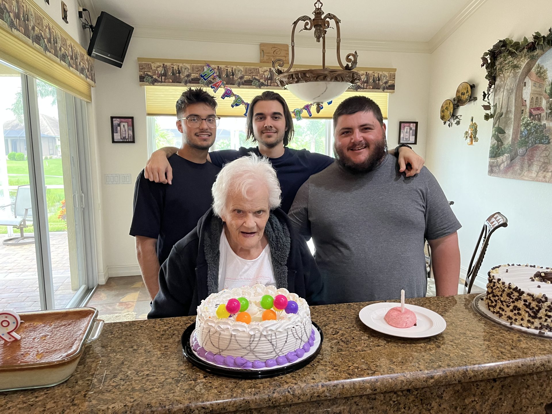 94th birthday with great grandsons <br />
8/2023
