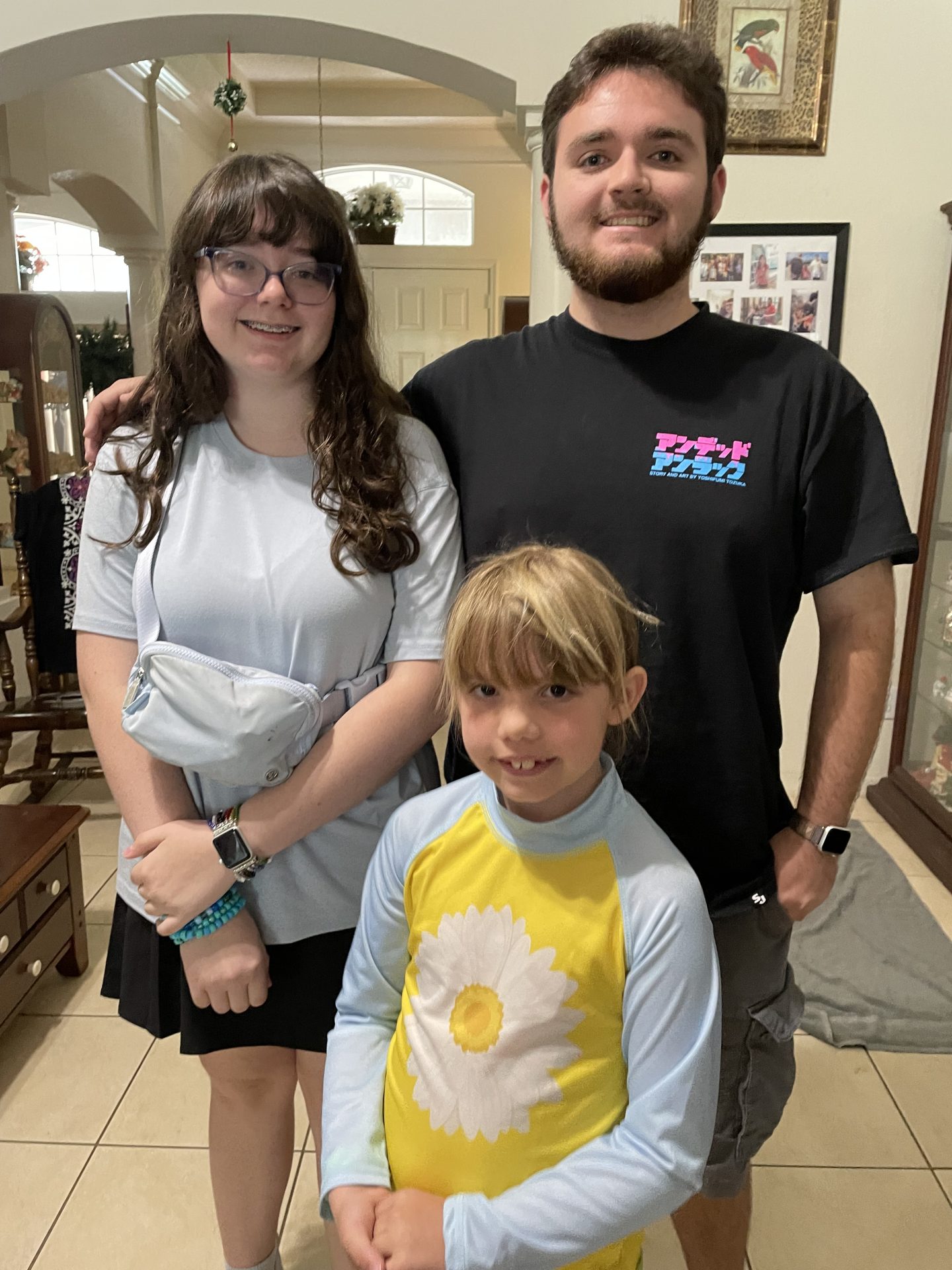 The three grandkids, Evan, Lily, and Ripley