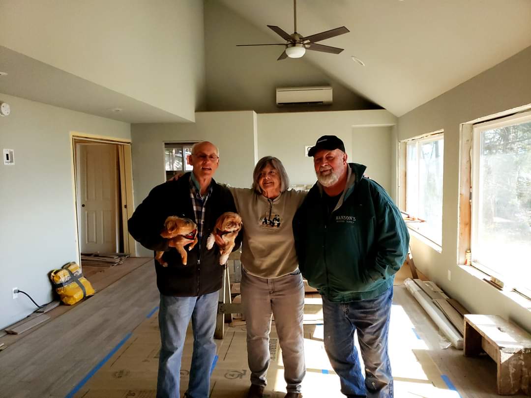 Dave visiting grandma Ruby's remodeled cottage.