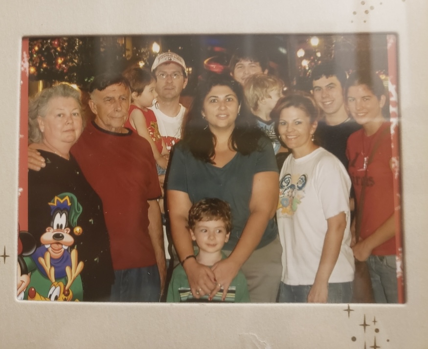 Frank, family and friends at Disney World Christmas Celebration