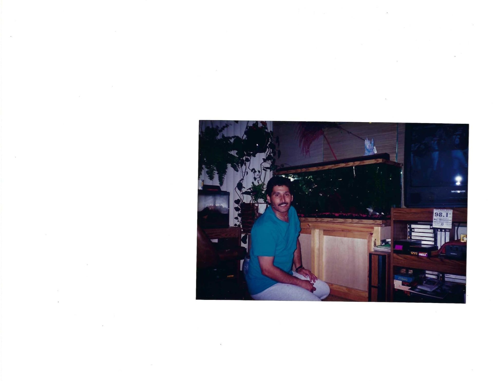 David with his fish tank