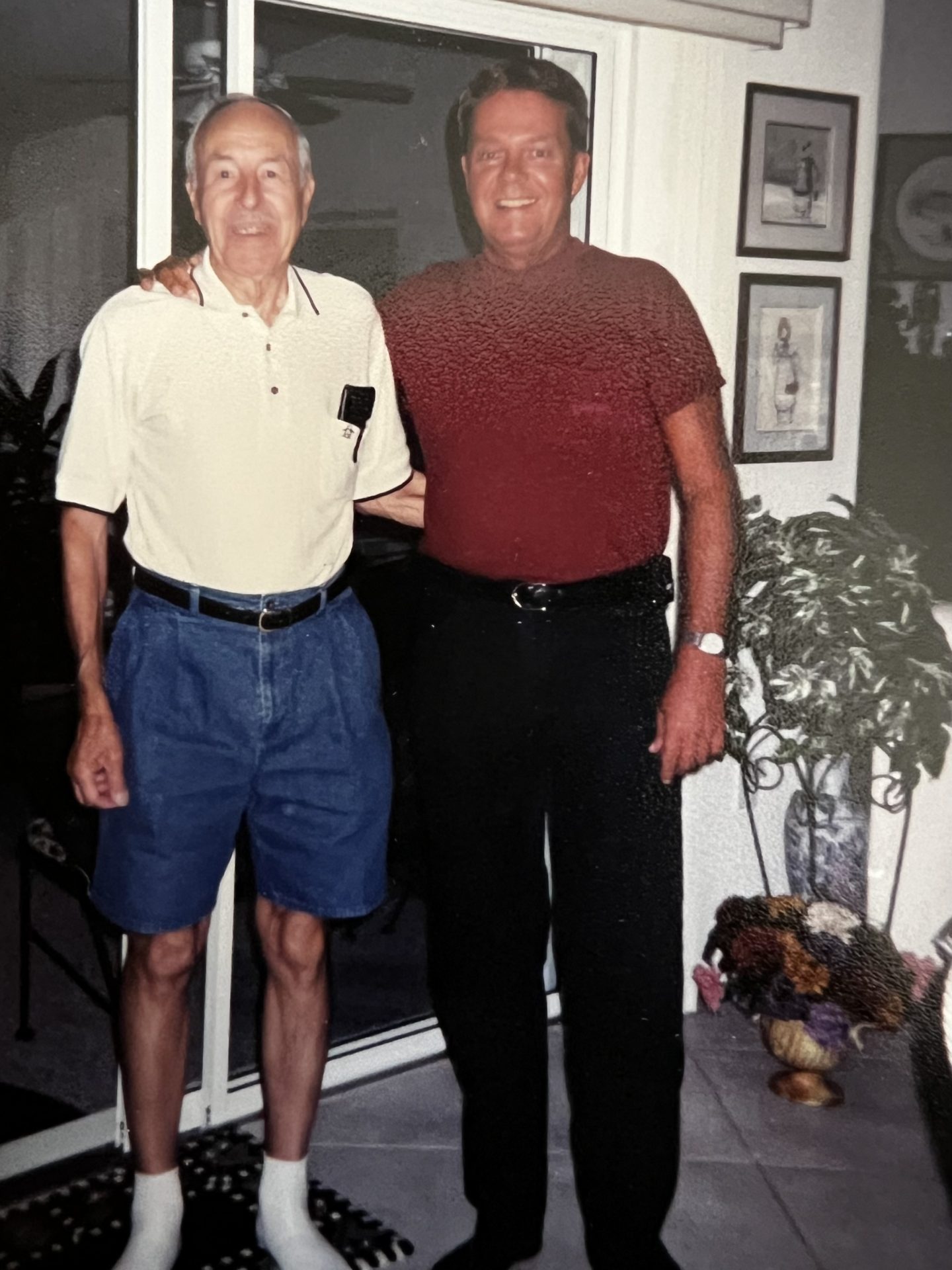 Bruce and his Dad enjoying each other’s company in Florida.