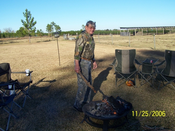 Dad Tending the Fire