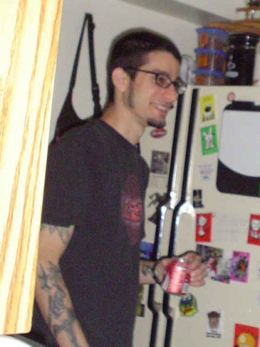 Smiling at something. 2005